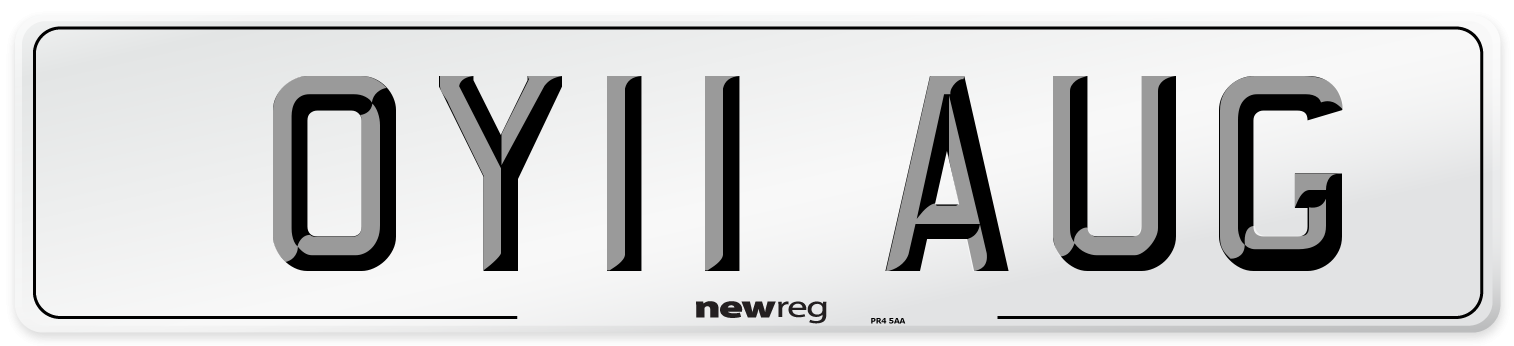 OY11 AUG Number Plate from New Reg